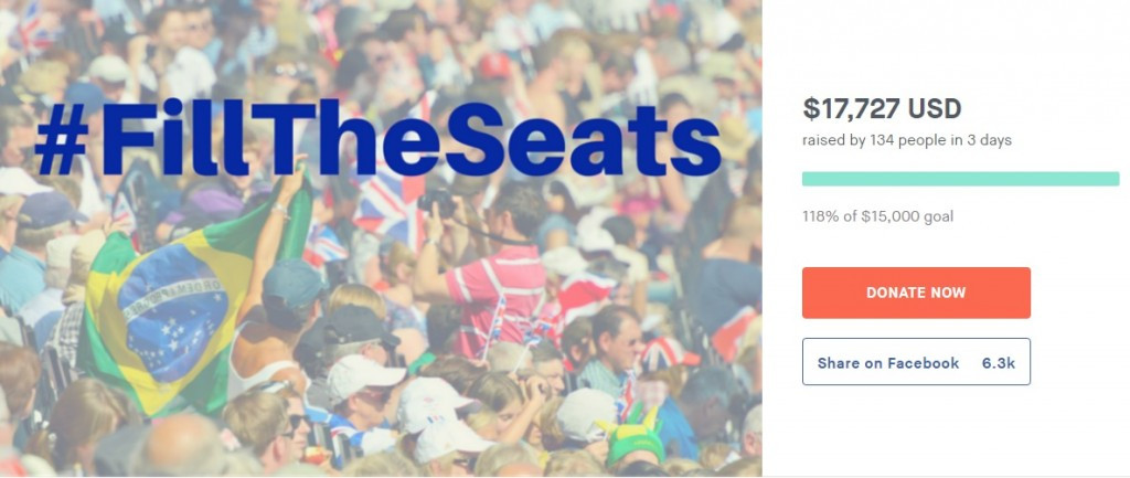 A campaign entitled #FillTheSeats has been launched in a bid to get Brazilian children to fill empty seats at the Rio 2016 Paralympics ©Generosity.com