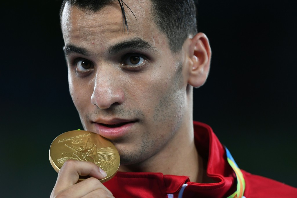 Ahmad Abughaush's gold medal sparked mass celebrations in Jordan ©Getty Images