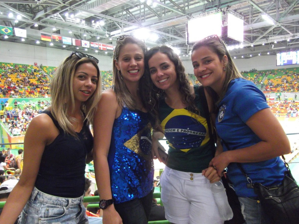 Brazilian fans at the Rio 2016 handball venue  ©Philip Barker