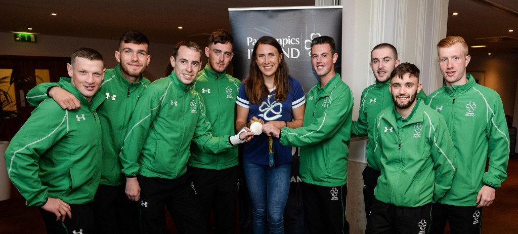 Irish sailing Olympic silver medallist Annalise Murphy (centre) was present at Dublin airport's Clayton Hotel ©Paralympics Ireland
