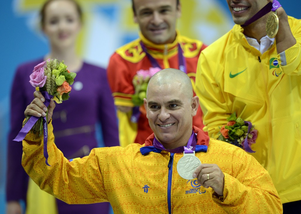 Colombia's Moises Fuentes Garcia won silver in the men's 100m breaststroke SB4 at London 2012 ©Getty Images