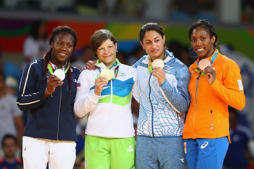 Yarden Gerbi (third right) won bronze at Rio 2016 ©Getty Images