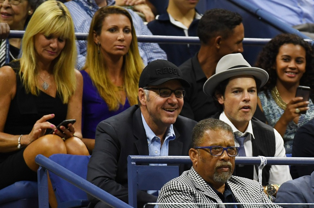 A number of famous faces watched Serena Williams' match, including American actor Kevin Spacey ©Getty Images