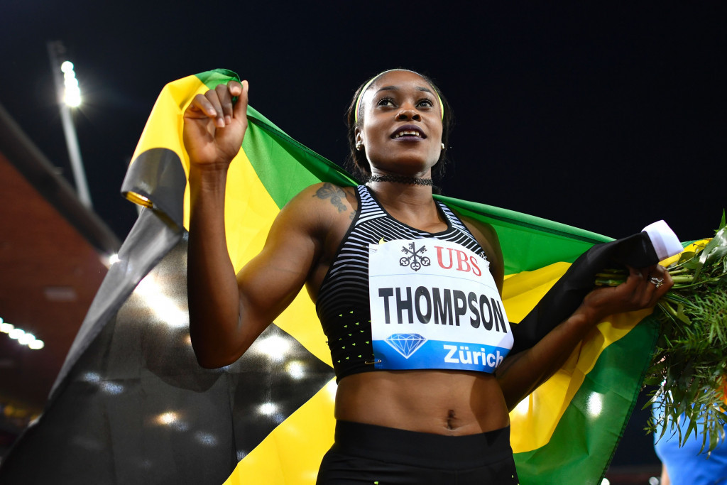 Elaine Thompson after winning the 200m at the IAAF Diamond League in Zurich ©Getty Images