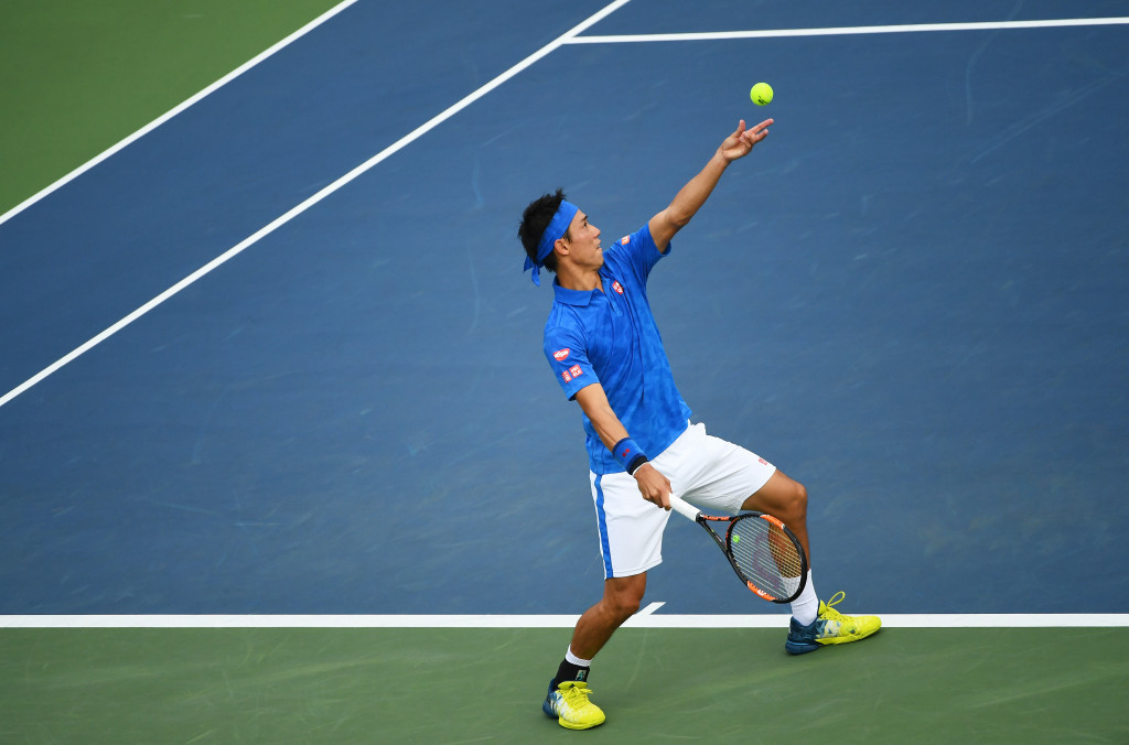 Japan's Kei Nishikori needed four sets to get past Karen Khachanov of Russia ©Getty Images