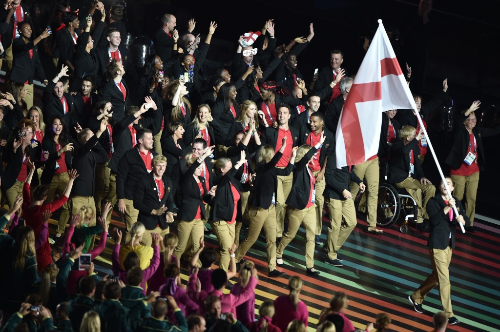 England's Commonwealth Games squad, seen here marching at the Opening Ceremony of Glasgow 2014, will be looking to continue the success of Team GB at Gold Coast 2018 ©CGE