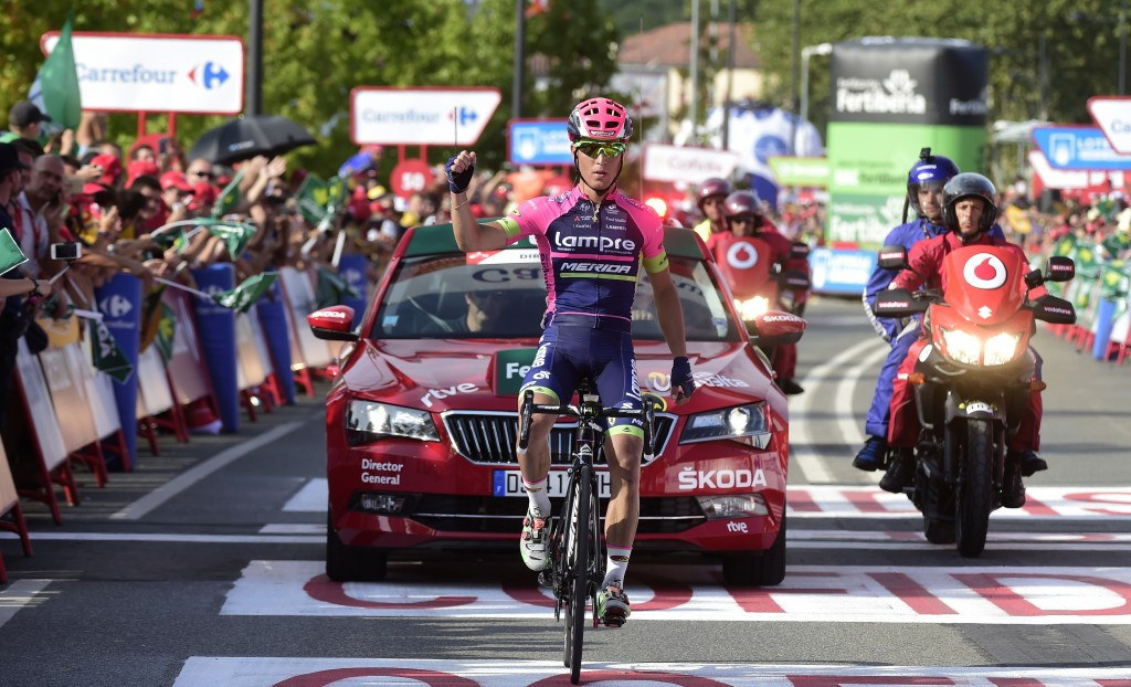 Valerio Conti earned Lampre-Merida's first stage win of the Vuelta a Espana ©Getty Images