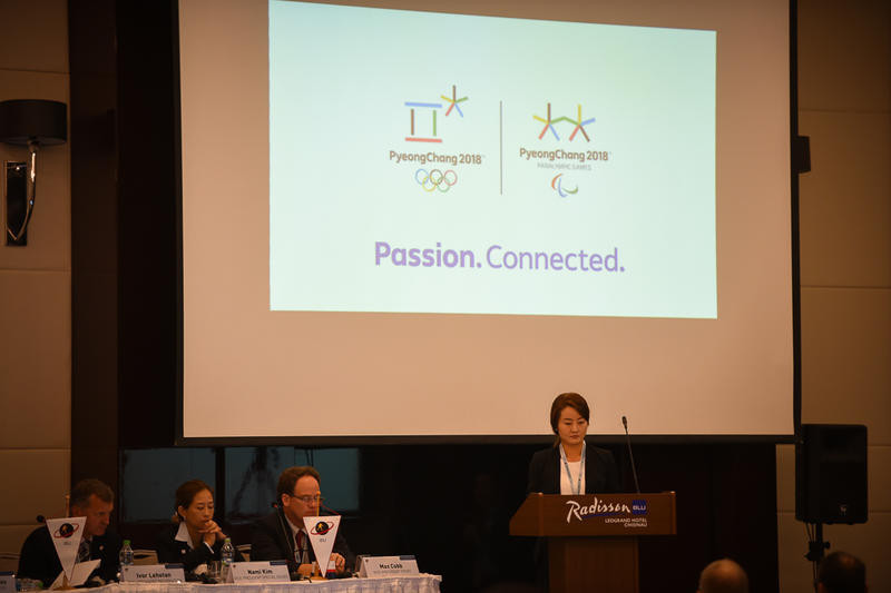 A presentation was given to the International Biathlon Union Congress in Chisinau in Moldova concerning preparation for the Pyeongchang 2018 Winter Olympics ©IBU