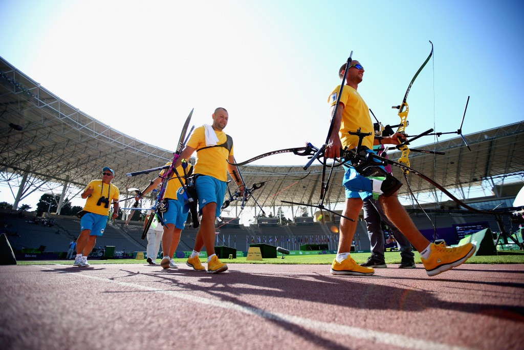 Ukraine won archery team final gold ©Getty Images