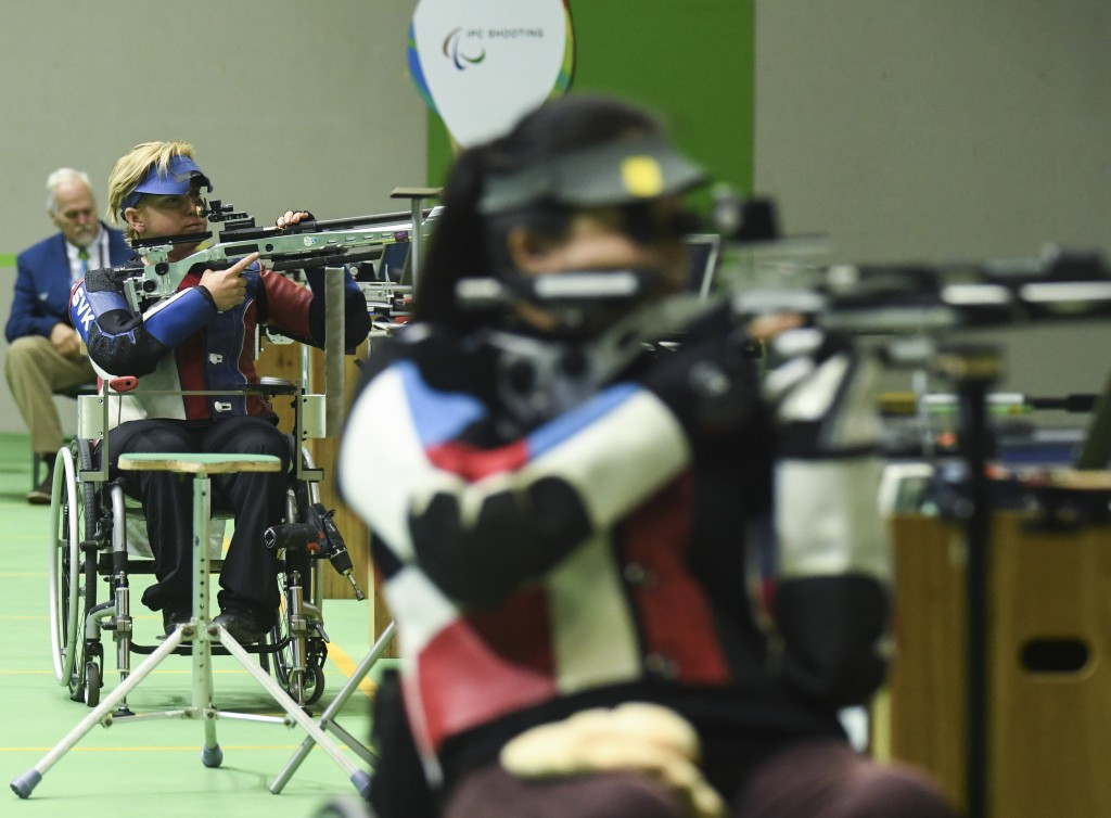 Slovakia's Veronika Vadovicova won the women's 10m air rifle standing SH1 competition ©Getty Images