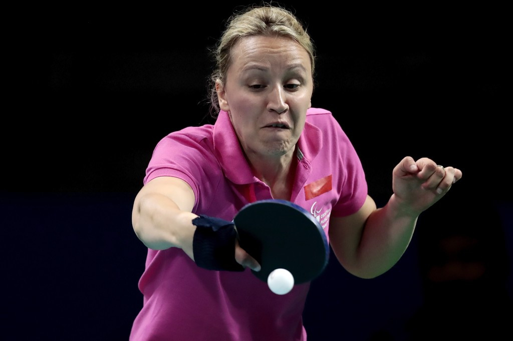 Croatian table tennis player Sarah Paovic made a winning start in the women's singles class 6 event ©Getty Images