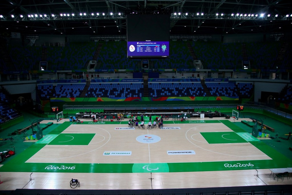 Empty seats were a feature at the Rio Olympic Arena, where wheelchair basketball action got underway yesterday on the opening day of the Paralympic Games ©C4 Paralympics/Twitter