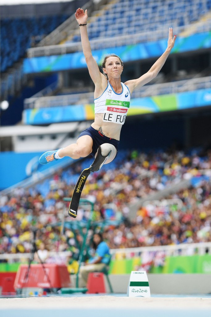 France's Marie-Amelie Le Fur broke the long jump T44 world record twice on her way to securing gold ©Getty Images