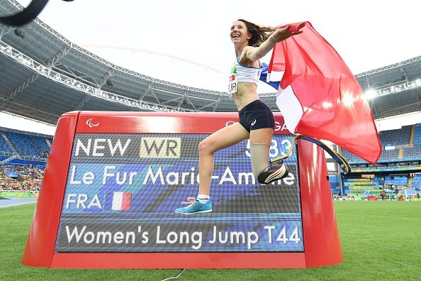 France's Marie-Amelie Le Fur broke the women's long jump T44 world record twice on her way to securing gold ©Getty Images