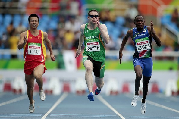 Ireland’s Jason Smyth notched up his third consecutive 100m T13 Paralympic title ©Getty Images