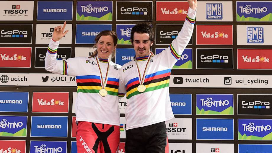 Rachel Atherton and Danny Hart claimed elite downhill golds for Britain ©British Cycling
