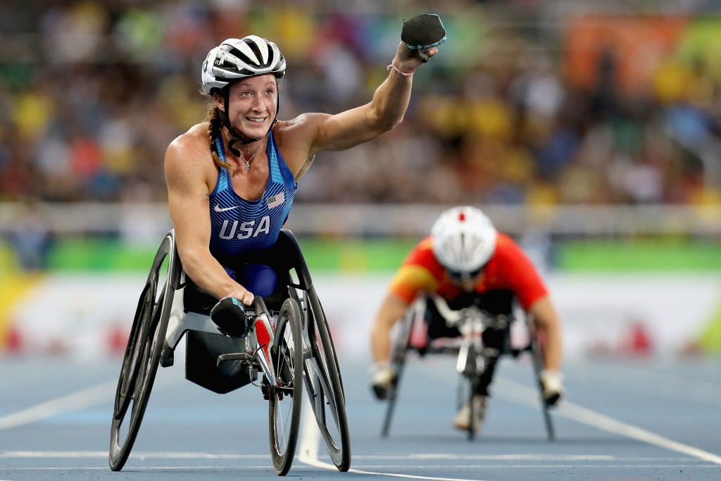 Tatyana McFadden won her first gold of the Rio 2016 Paralympic Games, but is targeting five more ©Getty Images