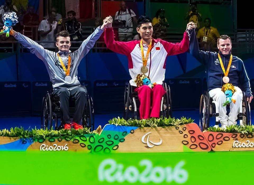 China’s Feng Panfeng claimed the men’s singles table tennis class 3 gold medal for the third Paralympic Games in a row ©ITTF/Facebook