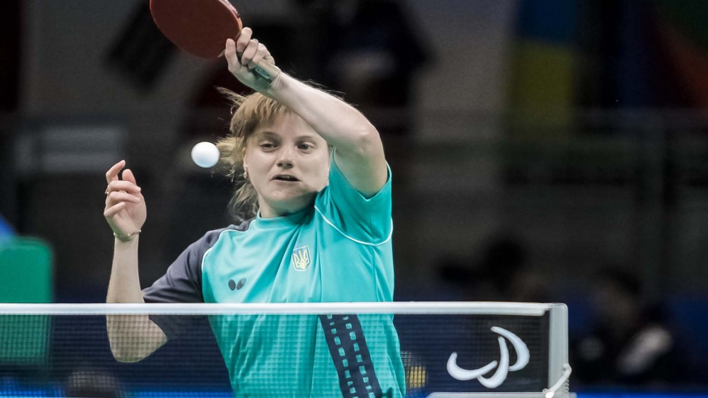 Ukraine's Natalia Kosmina won gold in the women's singles class 11 ©ITTF/Richard Kalocsai