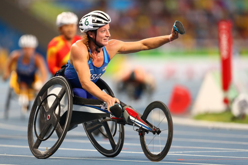 The United States' Tatyana McFadden won her first gold of the Rio 2016 Paralympic Games, but is targeting five more ©Getty Images