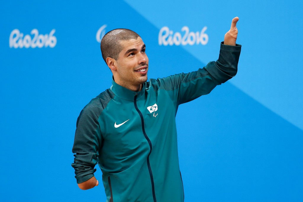 Home favourite Daniel Dias claimed his 12th Paralympic gold medal with victory in the men's 50m freestyle S5 ©Getty Images