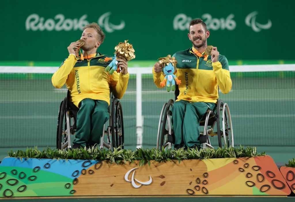 Australian duo stun defending champions to claim wheelchair tennis quad doubles gold at Rio 2016 Paralympics