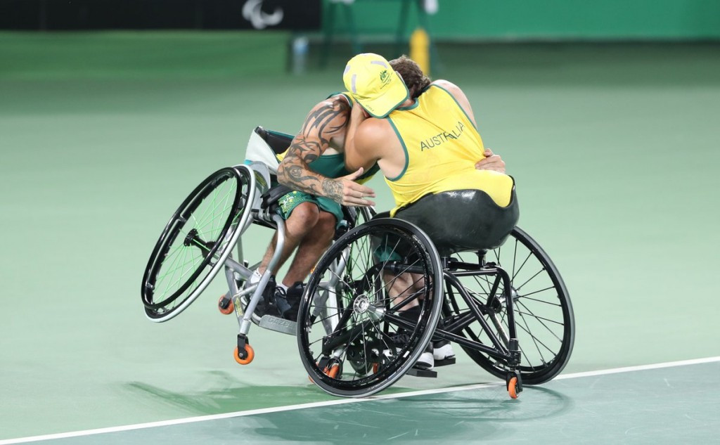 Australia's Dylan Alcott and Heath Davidson stunned three-time defending champions Nick Taylor and David Wagner of the United States in the wheelchair tennis quad doubles final ©Getty Images