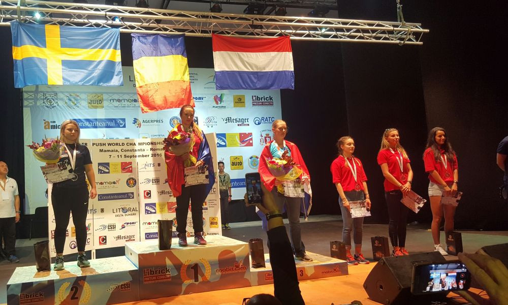 Romania's Maria Mazilu won the gold medal in the women's skeleton event ©IBSF