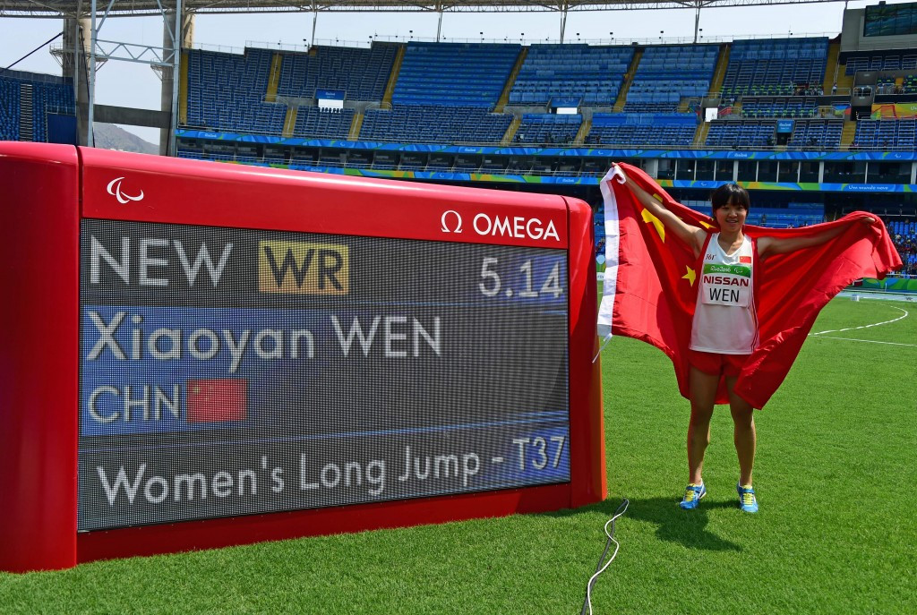 Wen Xiaoyan produced the furthest leap in history to win gold in the women's long jump T37 ©Getty Images