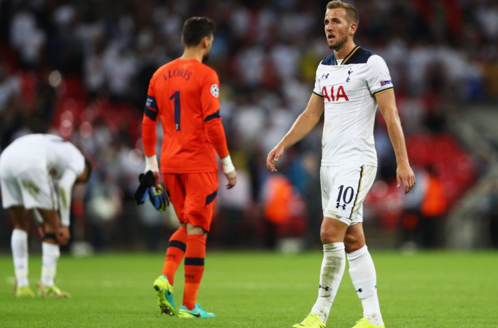 Harry Kane feels the pain as Tottenham Hotspur lose their Champions League group match at Wembley Stadium 2-1 to AS Monaco ©Getty Images