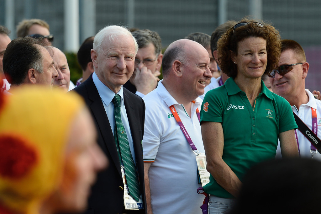 Sonia O'Sullivan, pictured right, has admitted she will review her position on the Olympic Council of Ireland Board following the arrest in Brazil of its President Patrick Hickey, right ©Getty Images