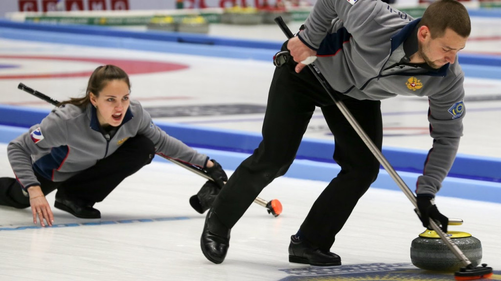 Russians Alexander Krushelnitskiy and Anastasia Bryzgalova won the title at this year's World Mixed Doubles Curling Championships in Karlstad, beating China in the final ©YouTube