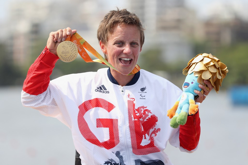 Emma Wiggs was one of three British women to win canoe sprint titles as Paralympic Games medals were awarded in the sport for the first time on day eight of Rio 2016 ©Getty Images