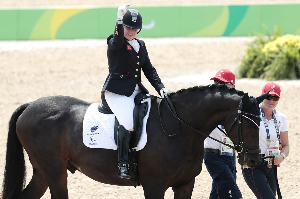 Great Britain's Natasha Baker defended her Individual Championship Test Grade III Paralympic dressage title ©Getty Images