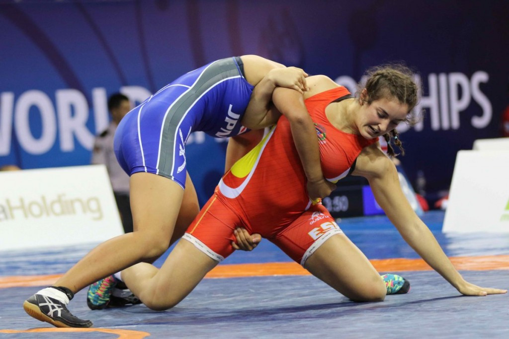 Japan's Yasuha Matsuyki beat Spain’s Raquel Escibano on route to 70kg gold ©UWW