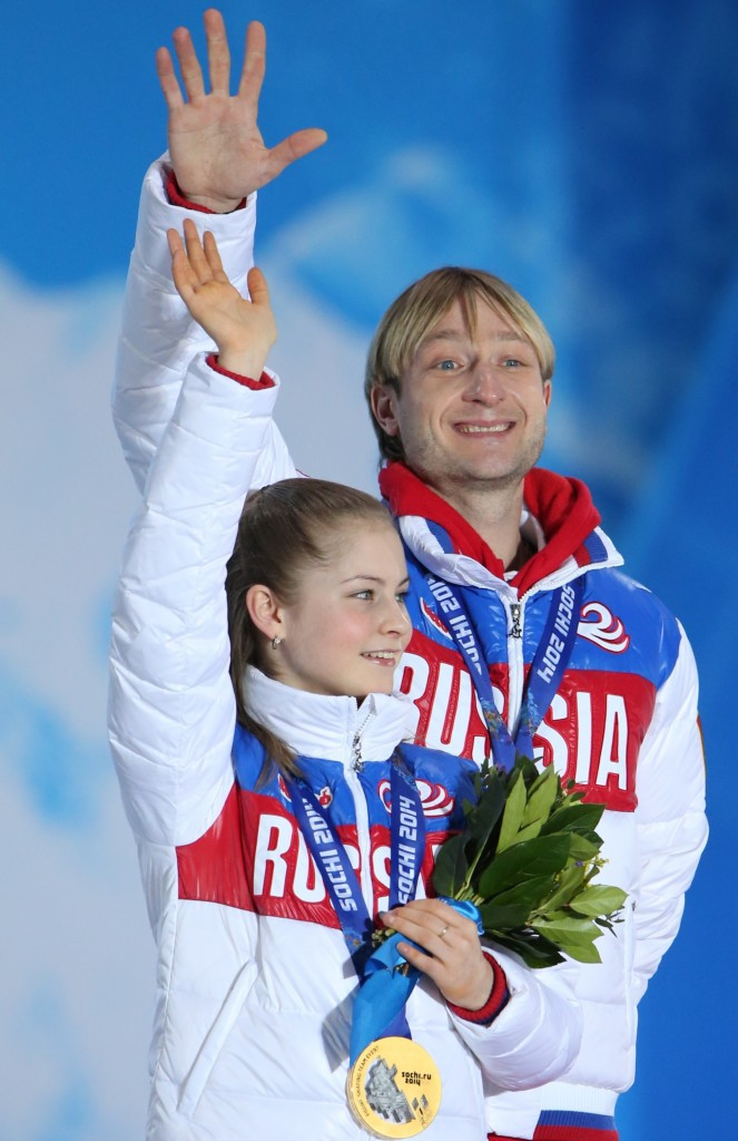Evgeni Plushenko won his second Olympic gold medal in the team skating event at Sochi 2014 ©Getty Images