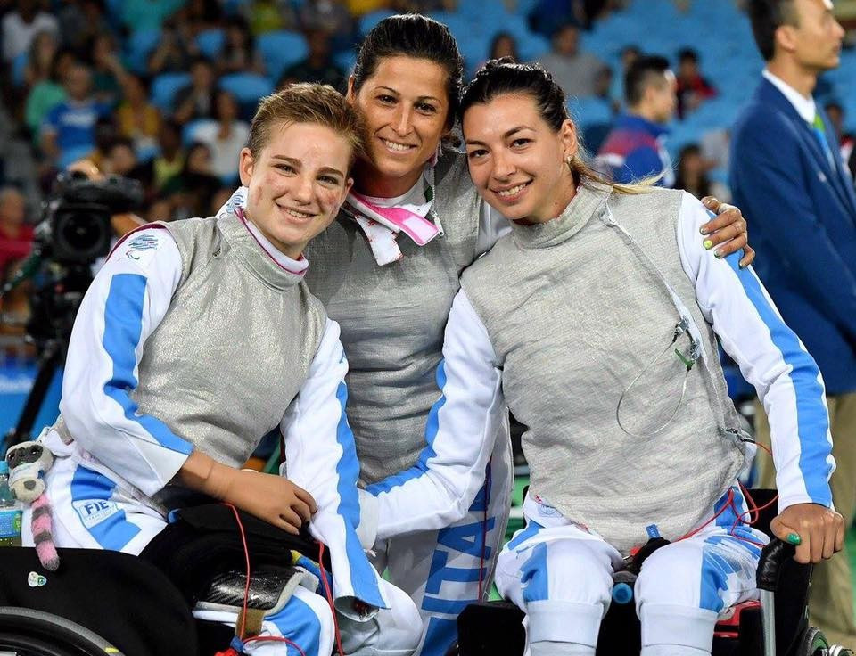 Individual champion Beatrice Vio, left, helped Italy seal bronze in the women's team foil ©Facebook