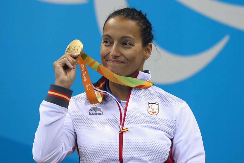 Spain's Teresa Perales won her first women’s 50m S5 backstroke gold ©Getty Images