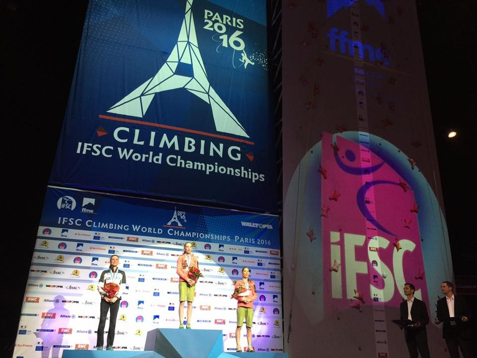 Slovenia's Janja Garnbret won the gold medal in the women's difficulty climbing competition ©IFSC