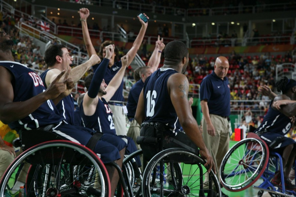 United States celebrate their historic wheelchair basketball gold ©Twitter