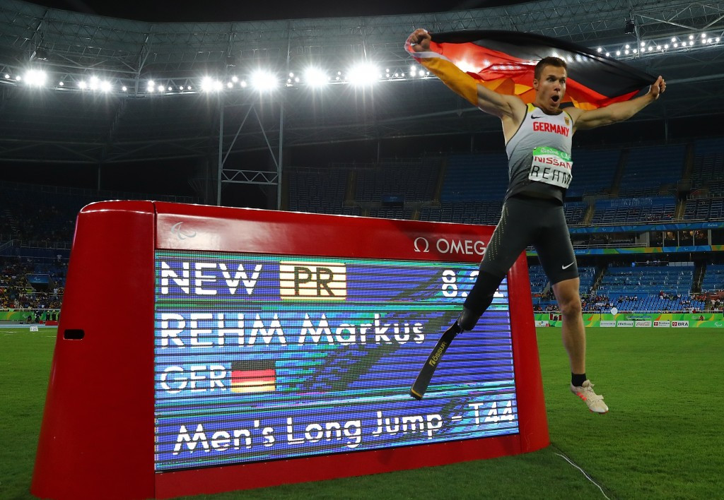 Germany's Markus Rehm won the men's long jump T44 final with a Paralympic record of 8.21m ©Getty Images