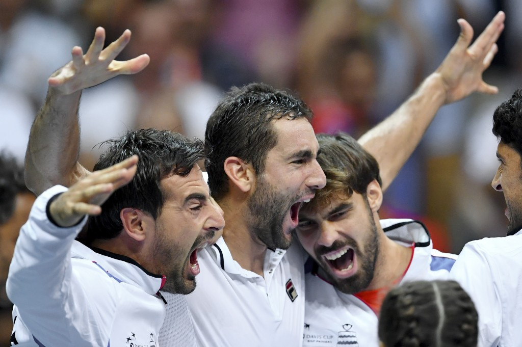 Croatia celebrate their 3-1 Davis Cup victory over Argentina ©Getty Images