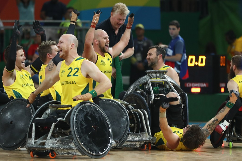 Australia claimed a narrow 59-58 victory over the United States in the wheelchair rugby gold medal match ©Getty Images