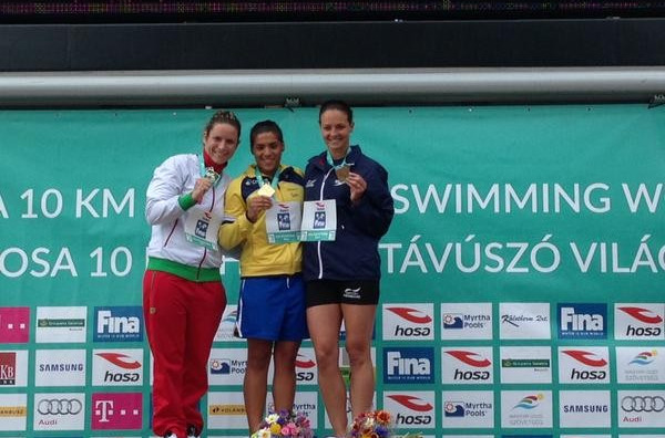 Brazil's Ana Marcela Da Cunha won the women's race in Hungary
