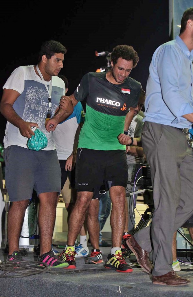 Triple world champion Ashour retires injured as Al Ahram Squash Open continues at Great Pyramids