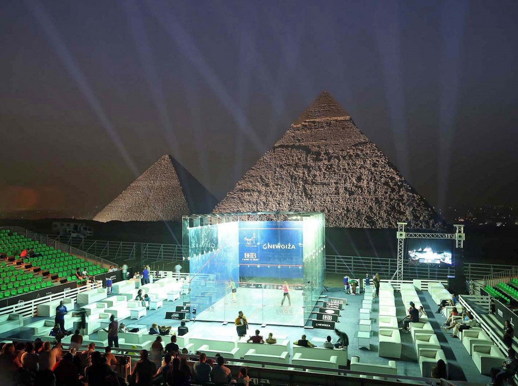 The tournament is being played at the foot of the famous Great Pyramids ©PSA
