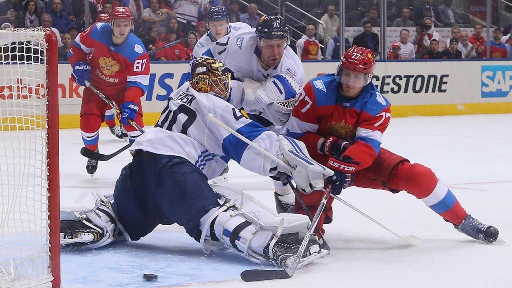 Russia booked their place in the semi-finals of the World Cup of Hockey with a comfortable 3-0 victory over Finland ©WCH