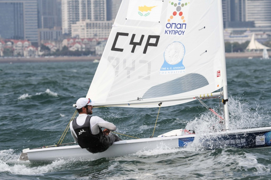 Cyprus' Pavlos Kontides recovered from poor starts to finish with a second and fifth place in today's races ©World Sailing