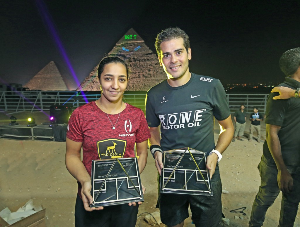 Karim Abdel Gawad and Raneem El Welily won the men's and women's competitions respectively as the Al Ahram Squash Open concluded ©PSA 