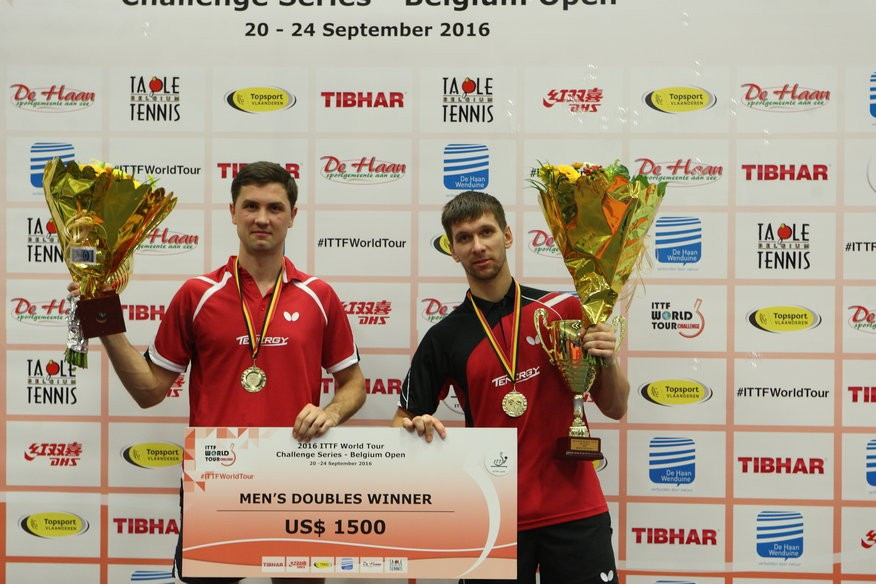 Russian pairing Mikhail Paikov and Alexey Liventsov won the men's doubles crown at the ITTF Belgium Open, beating Hungarian duo Adam Szudi and Tamas Lakatos in the final ©ITTF